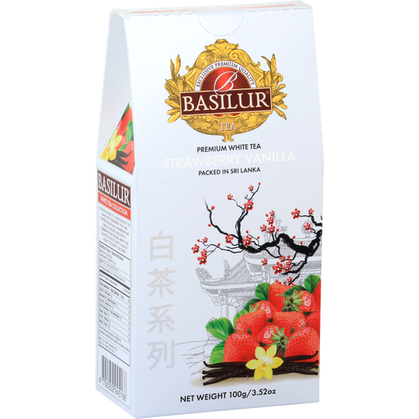 Чай белый Basilur со вкусом клубники и ванили 100г