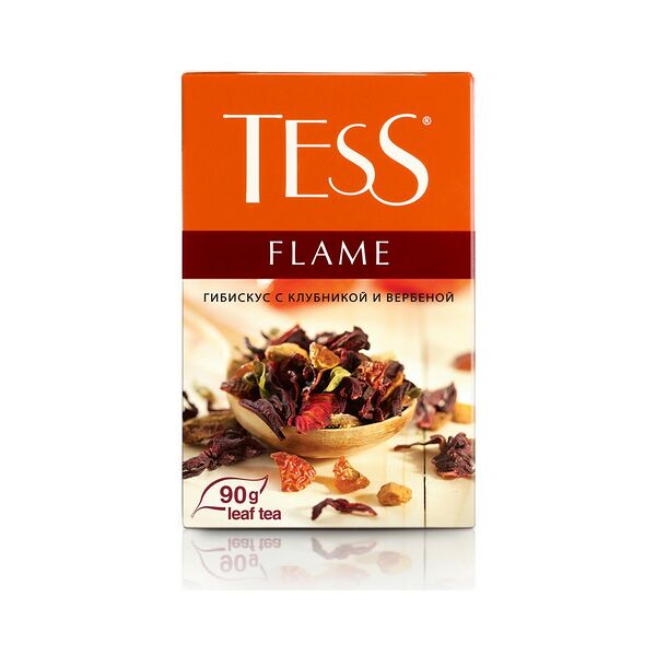 Чай Tess Flame травяной со вкусом и ар. клубники и апельсина лист вес 90г