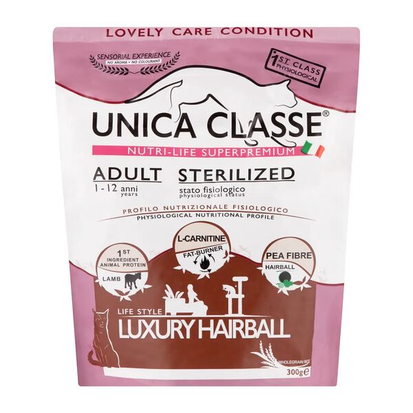 Корм UNICA сухой для стерилизованных кошек с ягненком