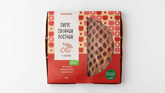 Пирог сдобный постный с вишней, заморозка 420г