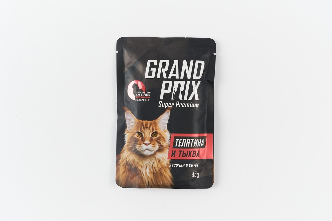 

Корм для кошек Grand Prix телятина и тыква в соусе 85 г