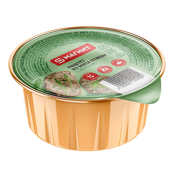 Паштет Магнит СТМ из мяса птицы с зеленью, 95 г