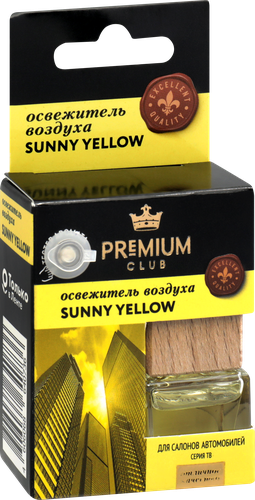 

Освежитель воздуха автомобильный PREMIUM CLUB Sunny Yellow, аналог аромата Tom Ford – Tobacco Vanille, 6мл