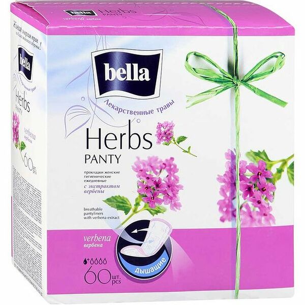 Прокладки ежедневные Bella Herbs Panty с экстрактом вербены, 60 шт