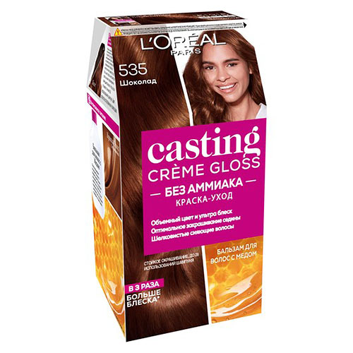 Стойкая краска-уход для волос Casting Creme Gloss без аммиака, 535, Шоколад, 180 мл