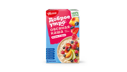 Каша овсяная Увелка Ассорти 5 вкусов, 5х40г
