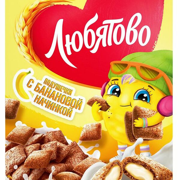 Готовый завтрак Любятово Подушечки с банановой начинкой 220г