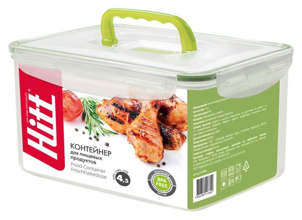 

Контейнер Hitt Basic прямоугольный, пластик, 4.5 л