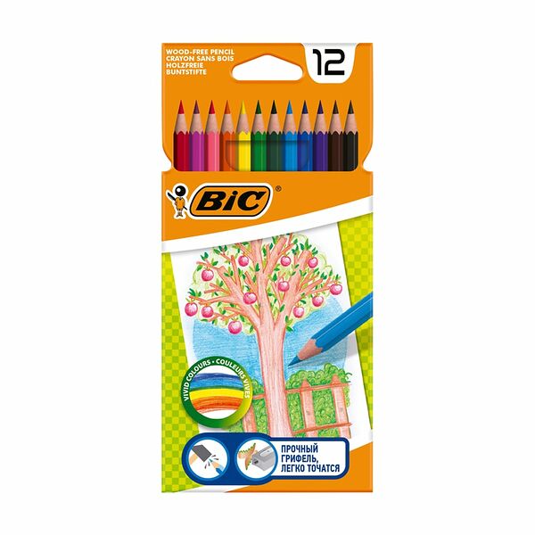 Карандаши цветные, BIC, 12 цветов