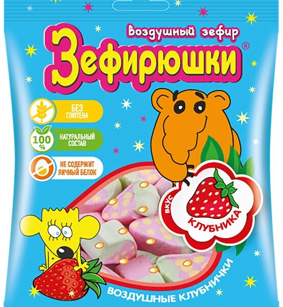 Зефир Зефирюшки воздушный Клубника 40г