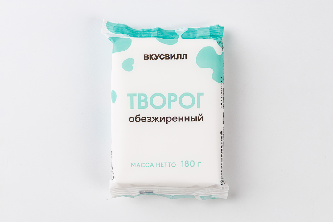 

Творог ВкусВилл обезжиренный 180 г