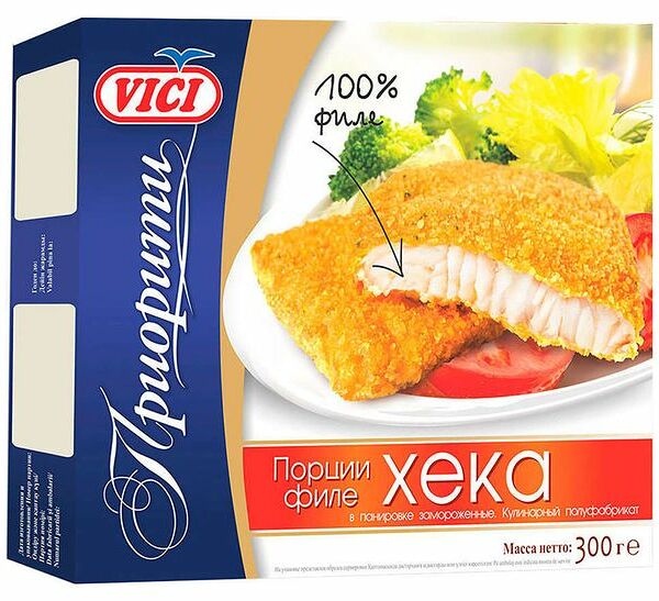 Хек филе порции Vici в панировке замороженные 300 г