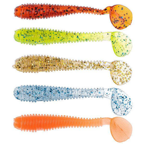 Azor fishing приманка мягкая виброхвост 3.0, силикон премиум, 75 мм, 6 шт. в уп., микс цветов в ассортименте