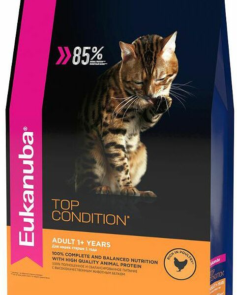 Сухой корм Eukanuba Cat для взрослых кошек домашняя птица, 2 кг