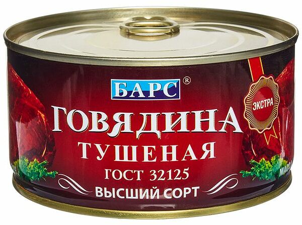 Говядина тушёная Барс Экстра высший сорт, 325г