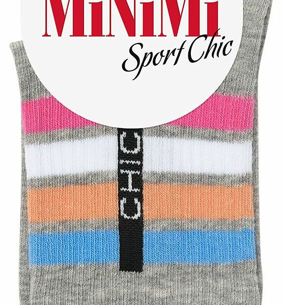 Носки женские Minimi Sport Chic 4304 Grigio melange полосы 39-41