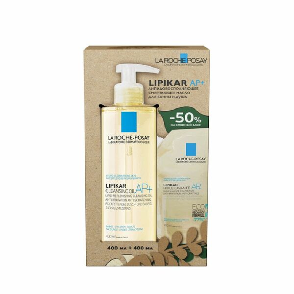 La Roche-Posay Набор Lipikar Cleansing Oil AP+ Масло смягчающее для купания 400 мл + Eco-Refill сменный блок 400 мл