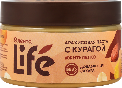 

Паста арахисовая ЛЕНТА LIFE с курагой, 250г