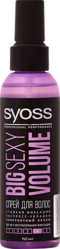 Спрей для волос Syoss Big Sexy Volume сенсационный объем экстрасильная фиксация