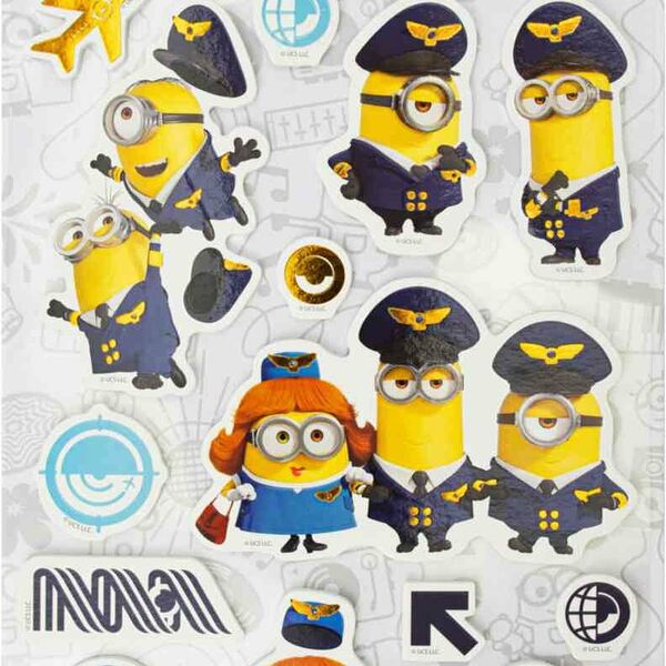 Наклейки вспененные многоразовые ND Play Миньоны грювитация, 13,7×24,9 см