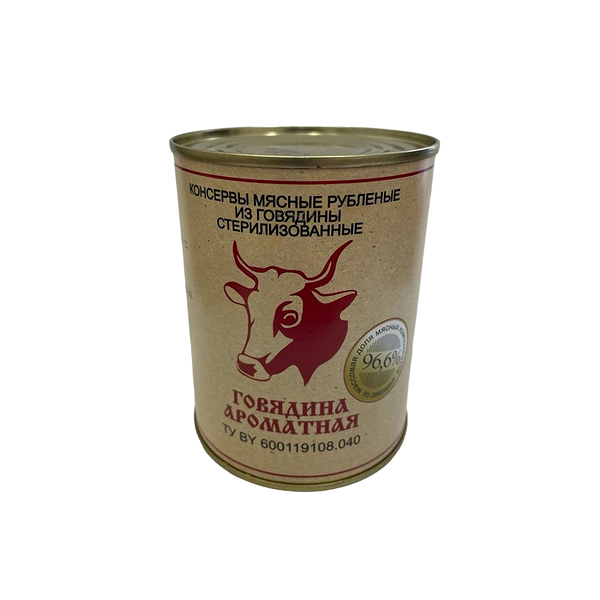 Консервы мясн Зроблена БеларусамI Говядина Ароматная рубл из говяд стер 338г