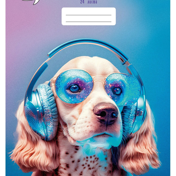 Тетрадь для нот Listoff A4 линейка, 24 л в ассортименте