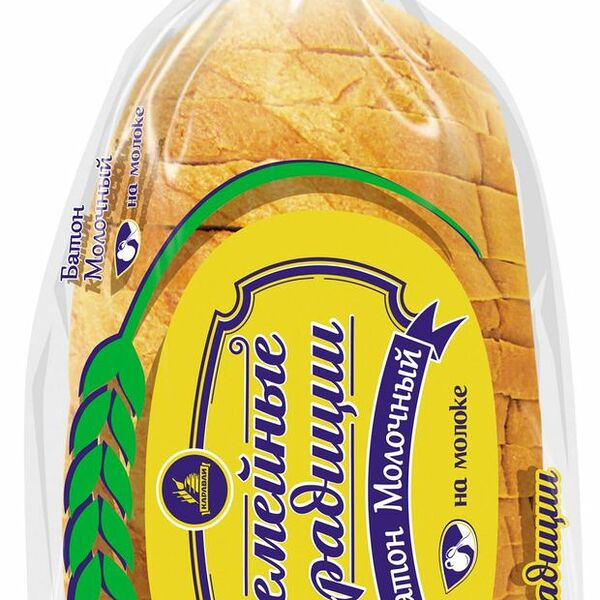 Батон Семейные традиции Молочный в нарезке, 300г