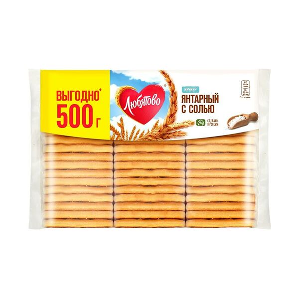 Крекер янтарный 500г с солью Любятово
