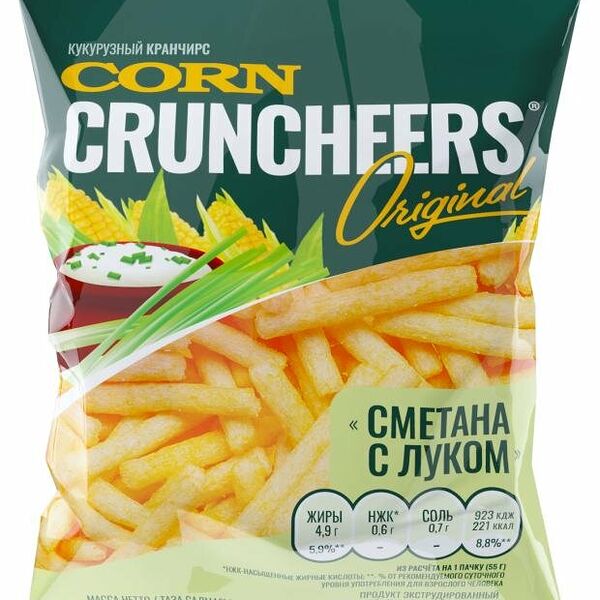Кукурузные палочки Cruncheers сметана-лук