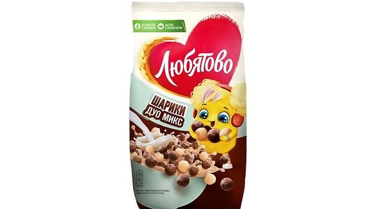 Готовый завтрак ЛЮБЯТОВО Дуо Микс Шарики шоколадные