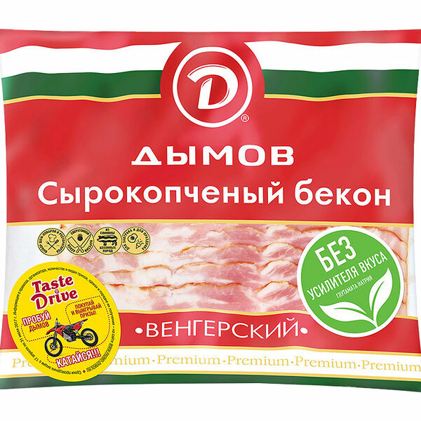 Бекон Дымов Венгерский с/к нарезка в/у 200г