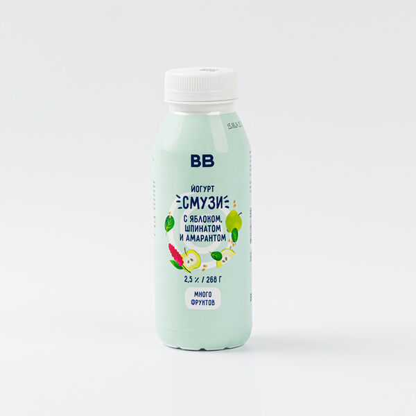 Йогурт питьевой Смузи с яблоком, шпинатом и амарантом 268г
