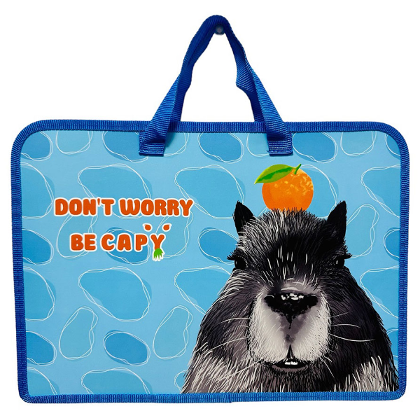 Папка Centrum пластиковая на молнии с ручками капибара А4, 1 шт