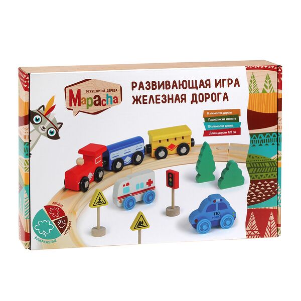 Развивающая игра Mapacha из дерева Железная дорога