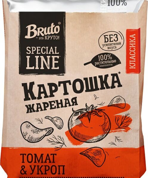 Картошка Bruto жареная Томат и Укроп 120г