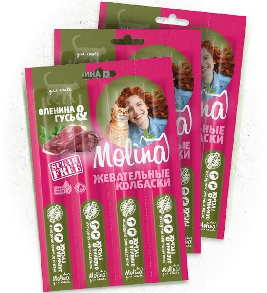 Лакомство для кошек Molina Оленина-гусь 20г