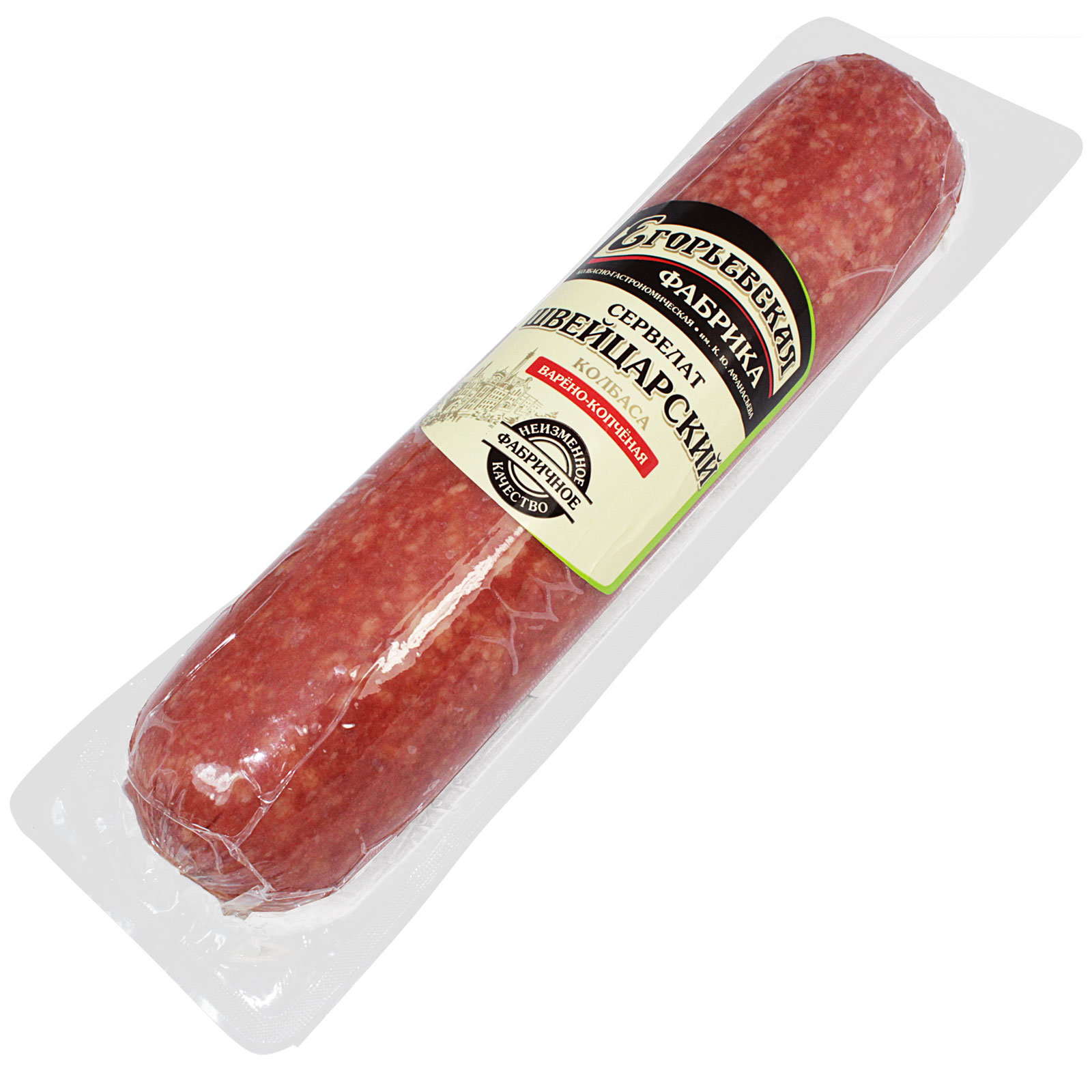 

Колбаса Егорьевская КГФ Сервелат Швейцарский варено-копченая 400 г