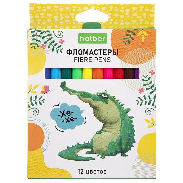 Фломастеры Hatber Eco Zoo, 12 цветов