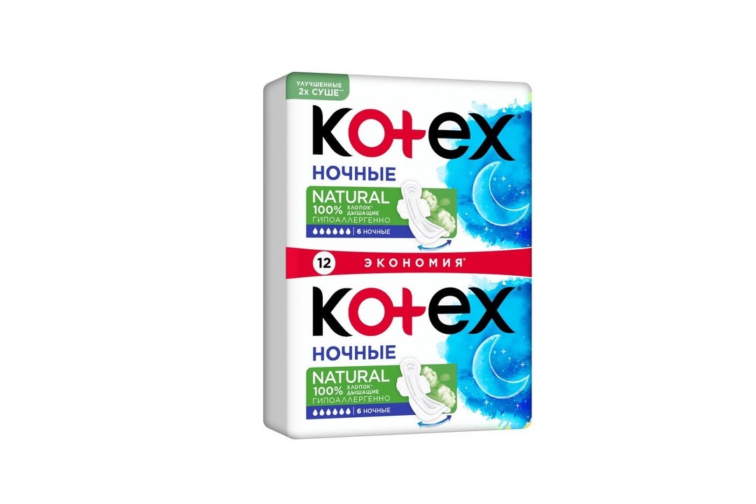 

Прокладки Kotex Natural ночные 12 шт.