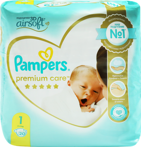 

Подгузники Pampers Premium Care 2-5 кг 20 шт.