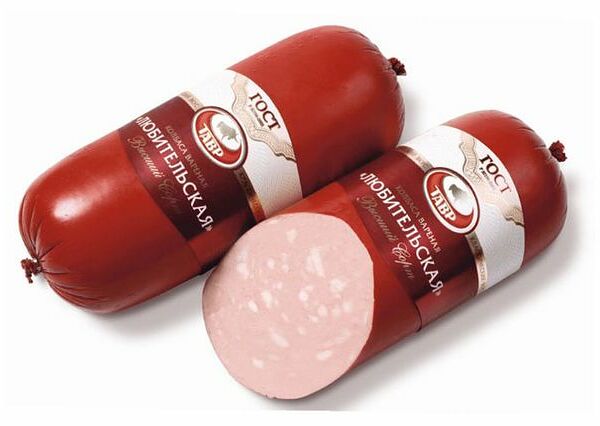 Колбаса Тавр Любительская вареная со шпиком, вес