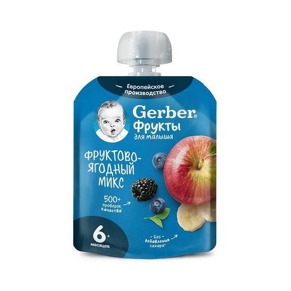 Пюре фруктовое Gerber Фруктово-ягодный микс с 6мес 90г ДП