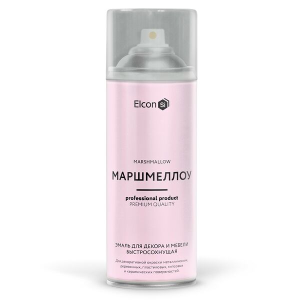 Эмаль для декора и мебели быстросохнущая Elcon, маршмеллоу, 520 мл, аэрозоль