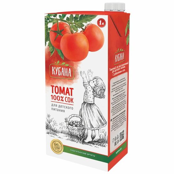 Сок Kubana натуральный томатный восстановленный 1 л