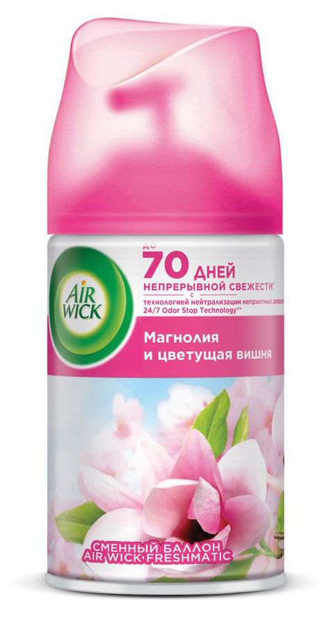 

Сменный баллон AirWick для автоматического аэрозольного освежителя воздуха Магнолия и цветущая вишня, 250 мл