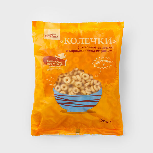 Готовый завтрак с карамельным сиропом Колечки 