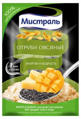 Отруби овсяные Мистраль Энергия и бодрость Манго ананас чиа 30 г