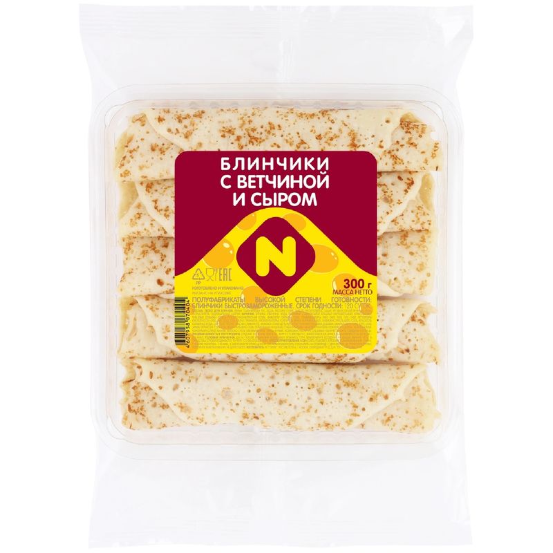 

Блинчики Останкино с ветчиной и сыром замороженные 300 г