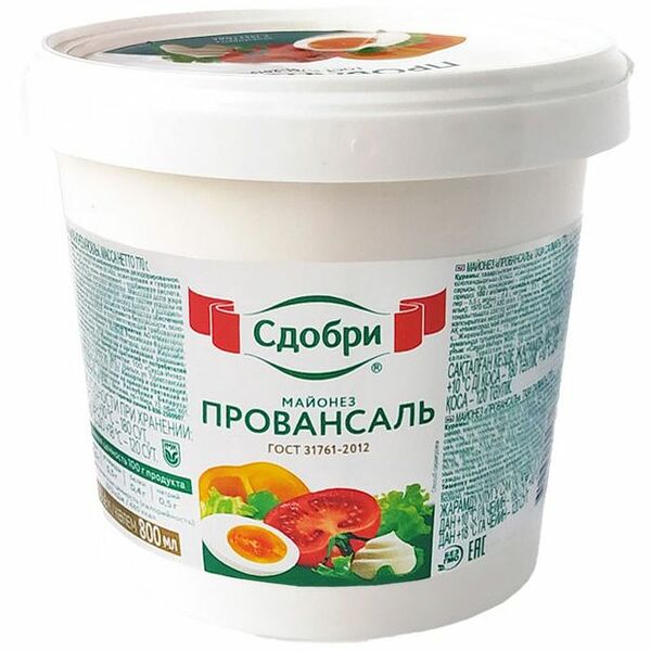 Майонез Сдобри Провансаль 50.5% 770г