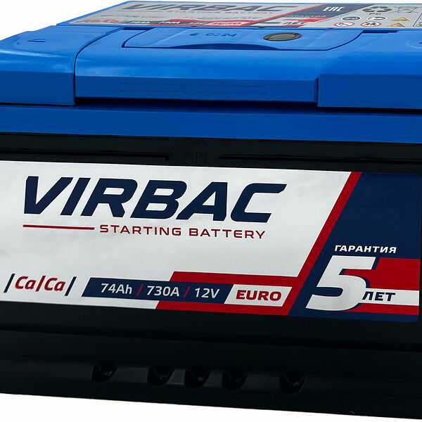Аккумулятор VIRBAC 74 Ач 730 А обратная полярность